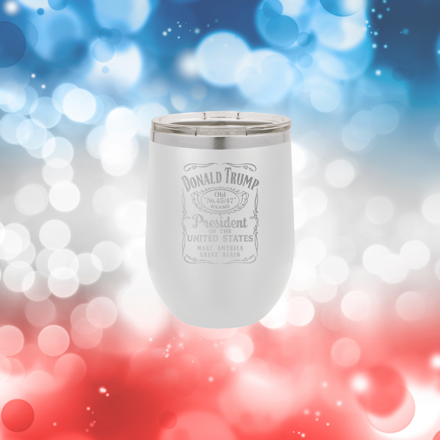 Trump 45/47 Whiskey 12oz Wine Tumbler