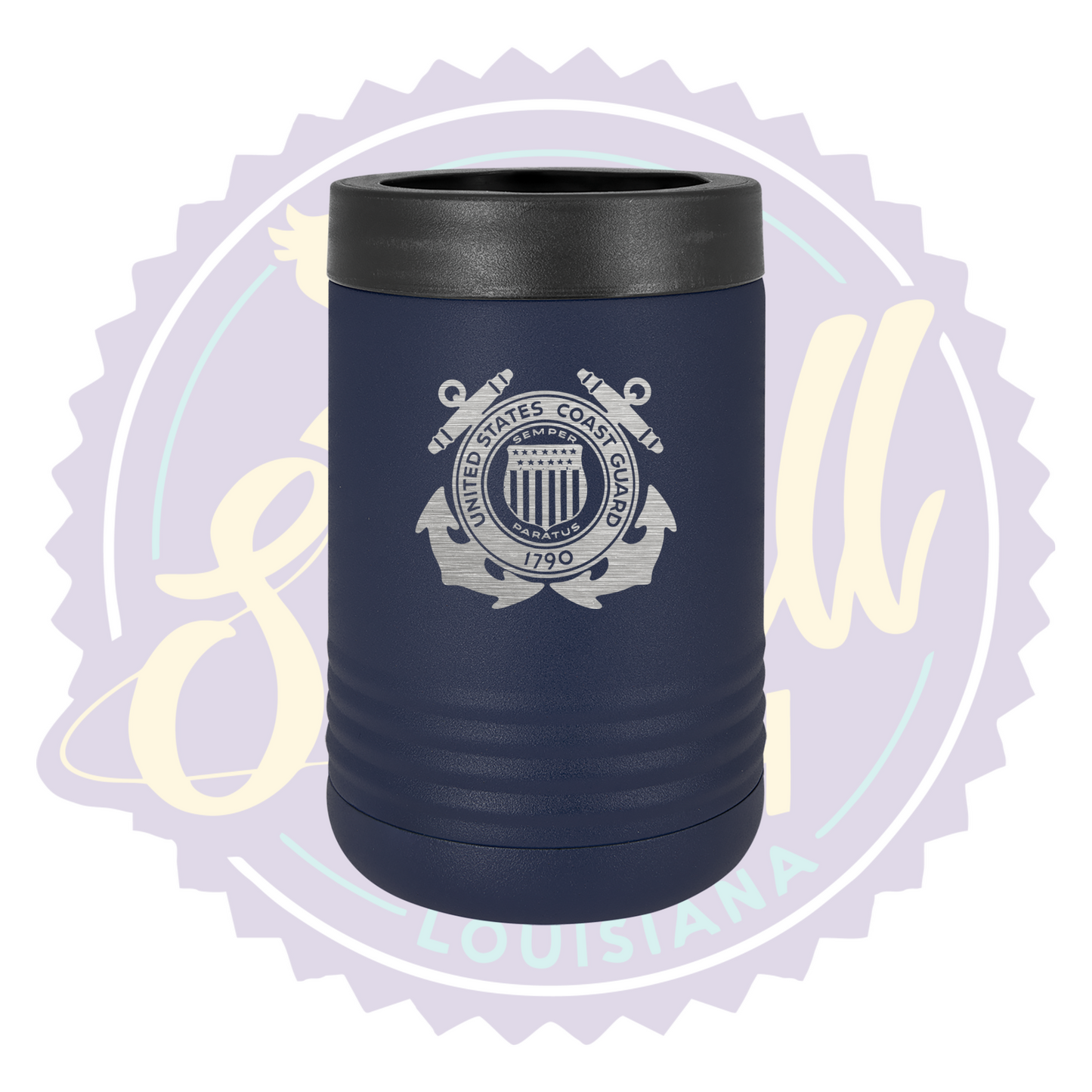 Coast Guard Laser Engraved Can Beverage Holder