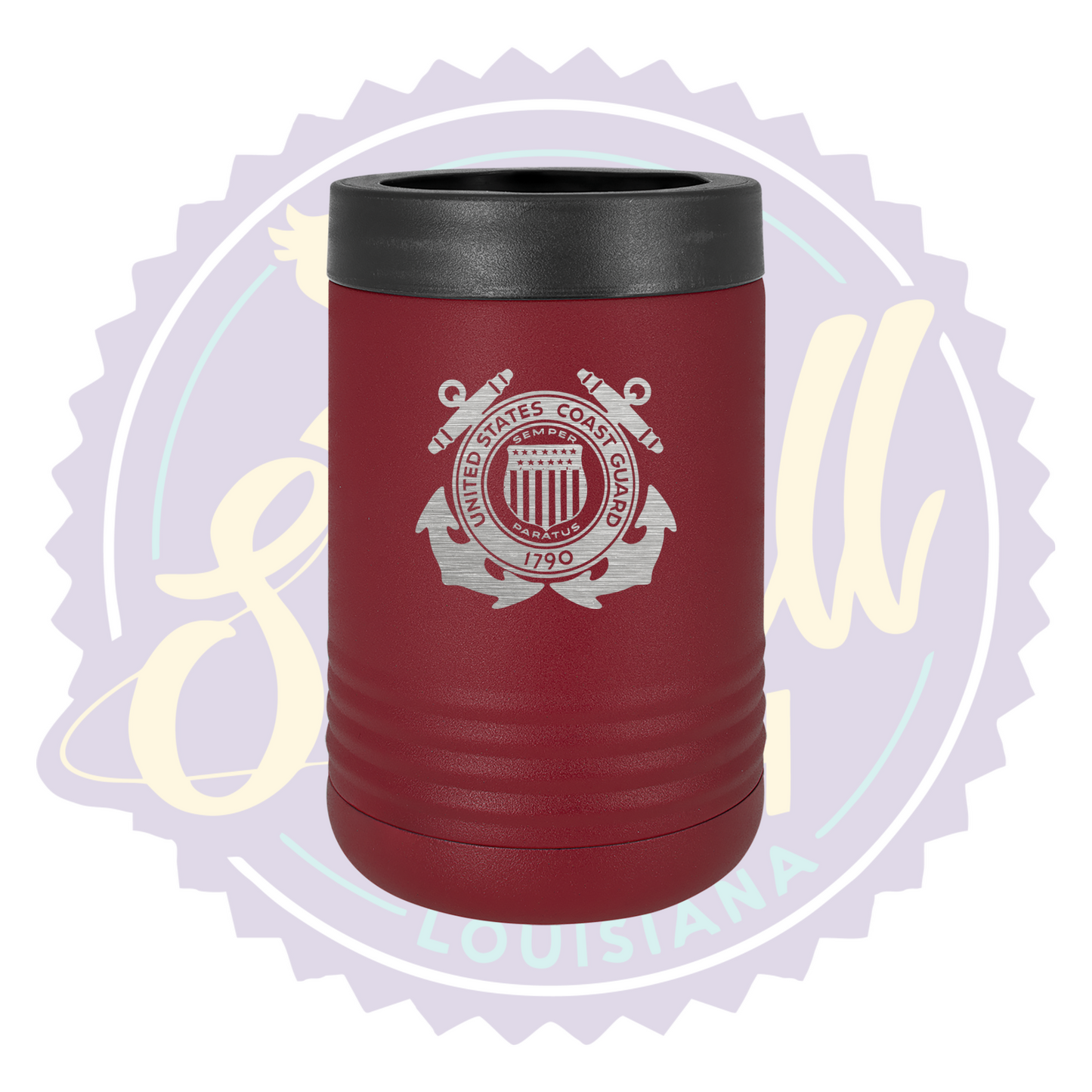 Coast Guard Laser Engraved Can Beverage Holder