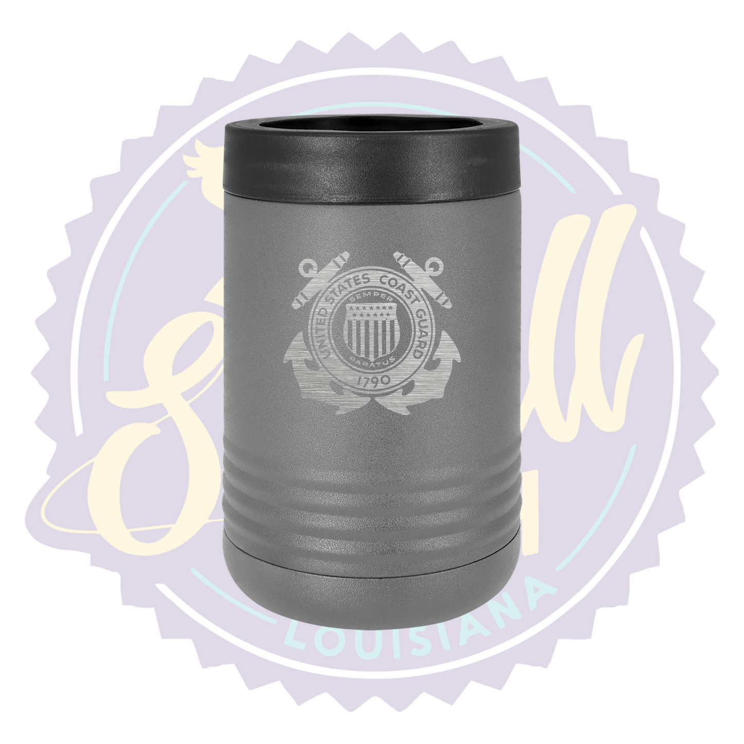 Coast Guard Laser Engraved Can Beverage Holder