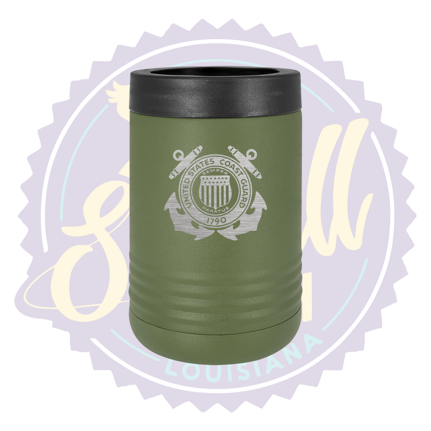 Coast Guard Laser Engraved Can Beverage Holder