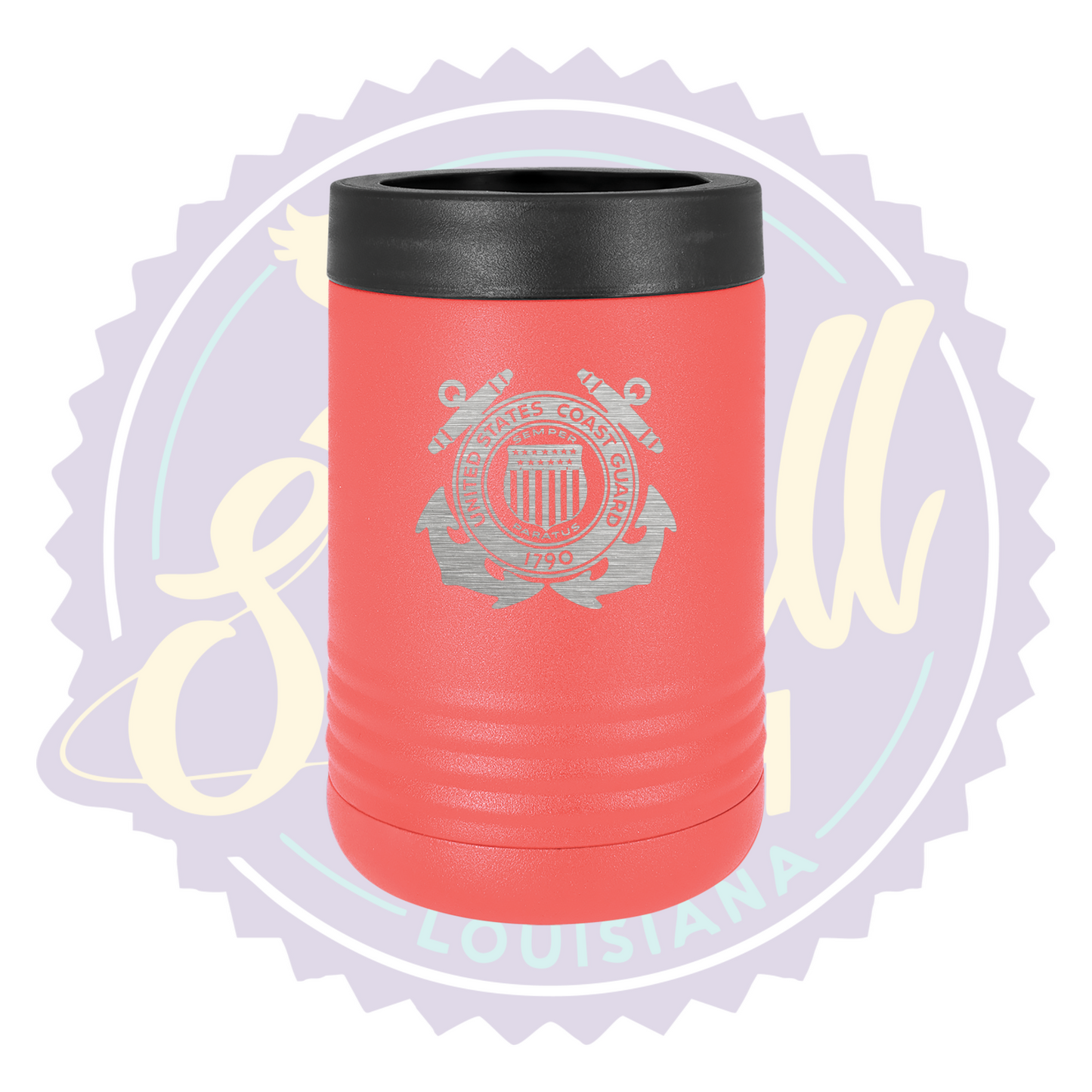 Coast Guard Laser Engraved Can Beverage Holder