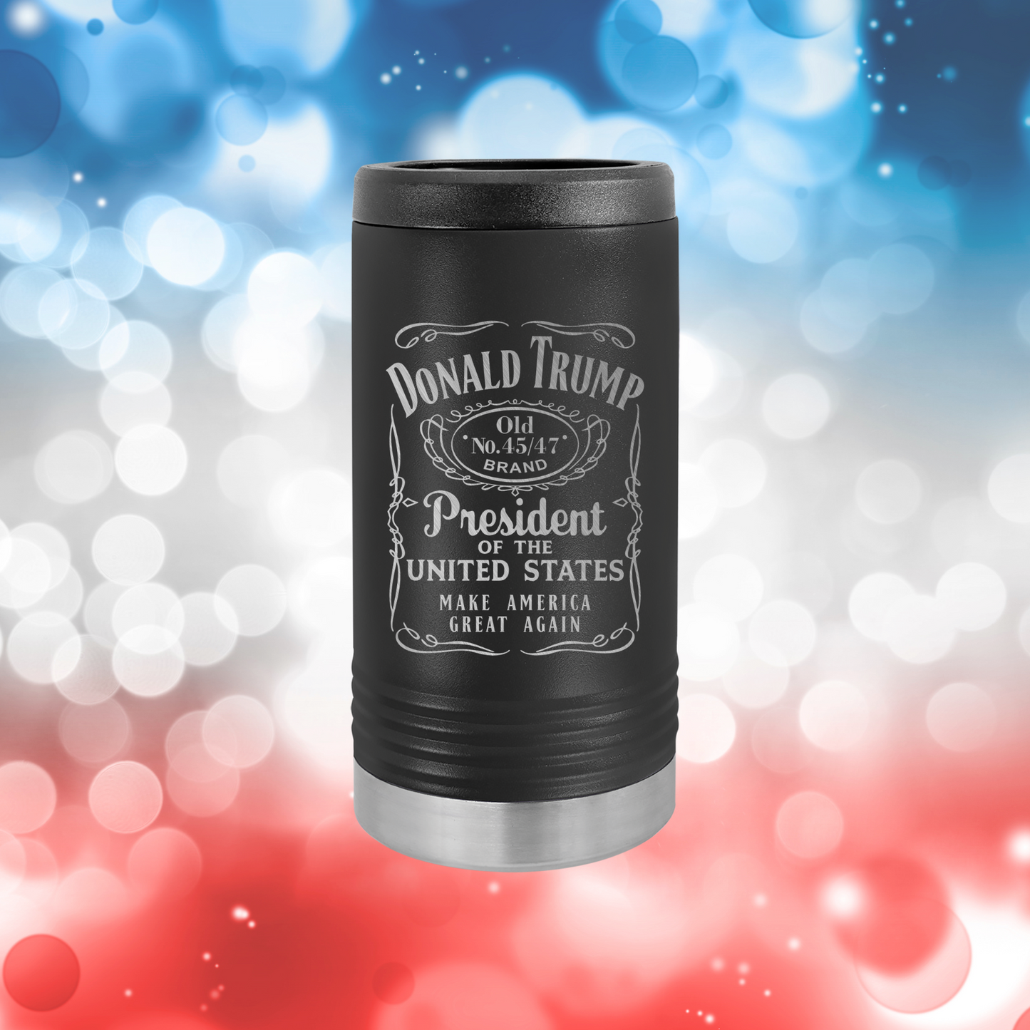 Trump 45/47 Whiskey Can Beverage Holder