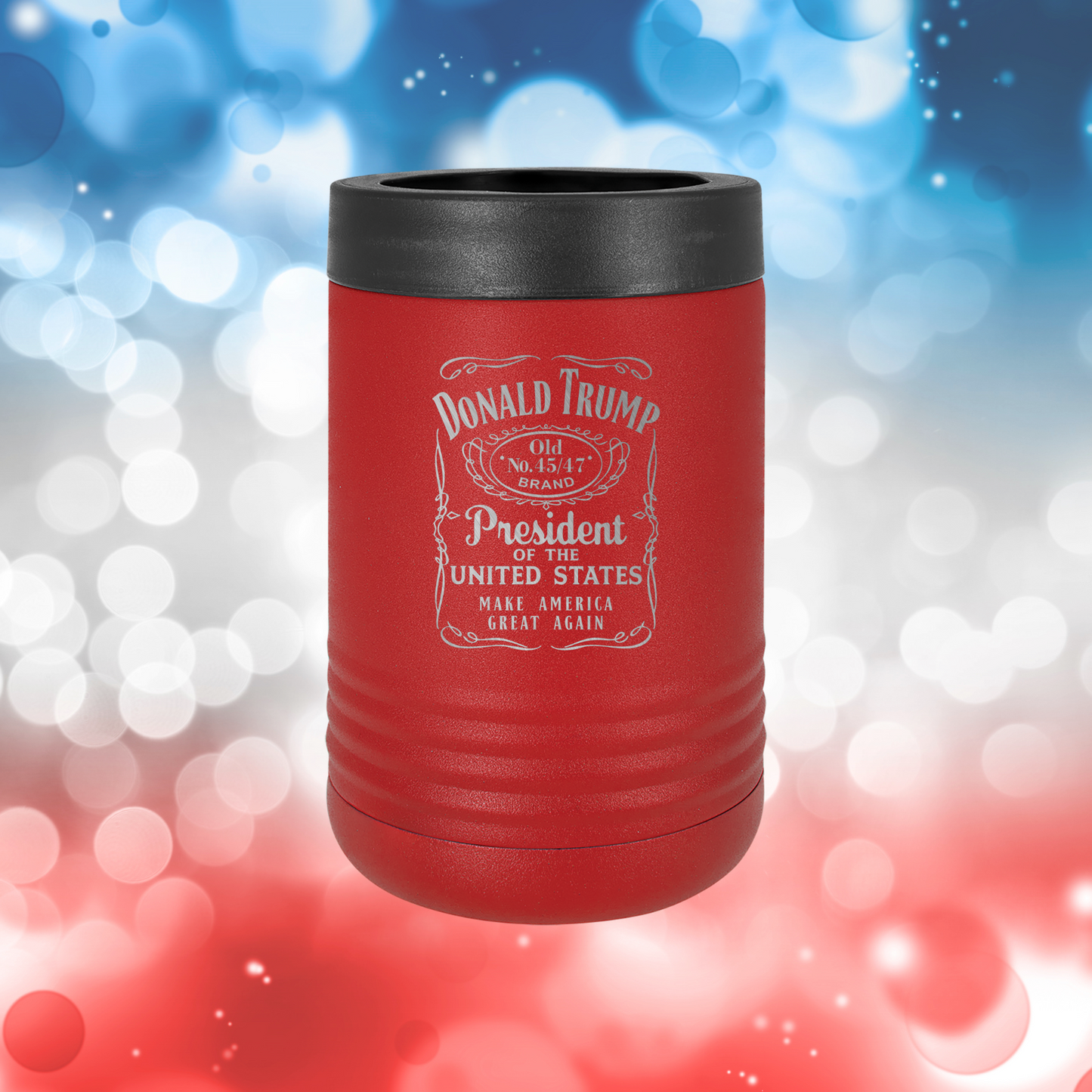 Trump 45/47 Whiskey Can Beverage Holder