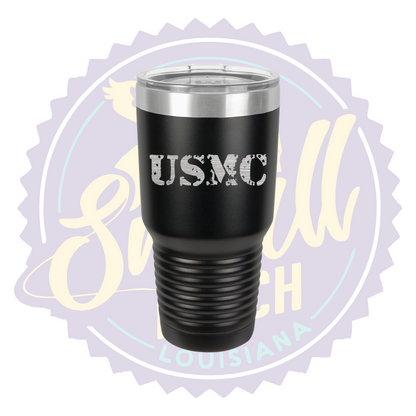 USMC Laser Engraved Tumbler