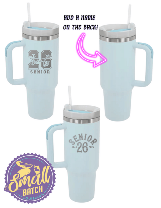 Class of 2026 Laser Engraved 40oz Light Blue Tumbler